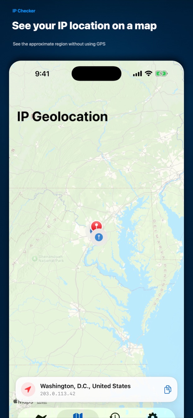Map showing an approximate IP-based region